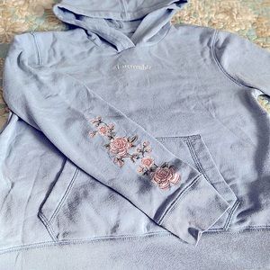 Abercrombie Kids Girls Hooded Embroidered Sleeve Sweatshirt Size 13/14